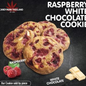 Raspberry White Chocolate Cookie - Freshly baked, delicious treat with raspberries and white chocola.