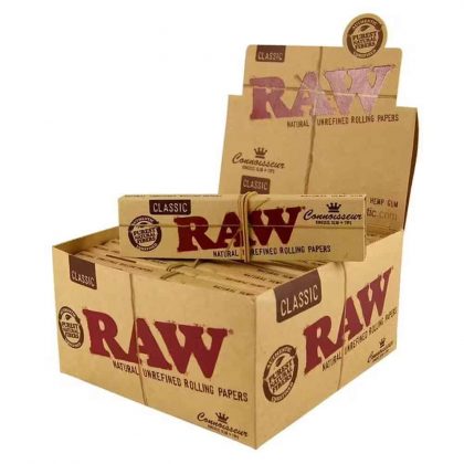 Raw organic unrefined rolling papers in classic style, perfect for natural rolling experience.